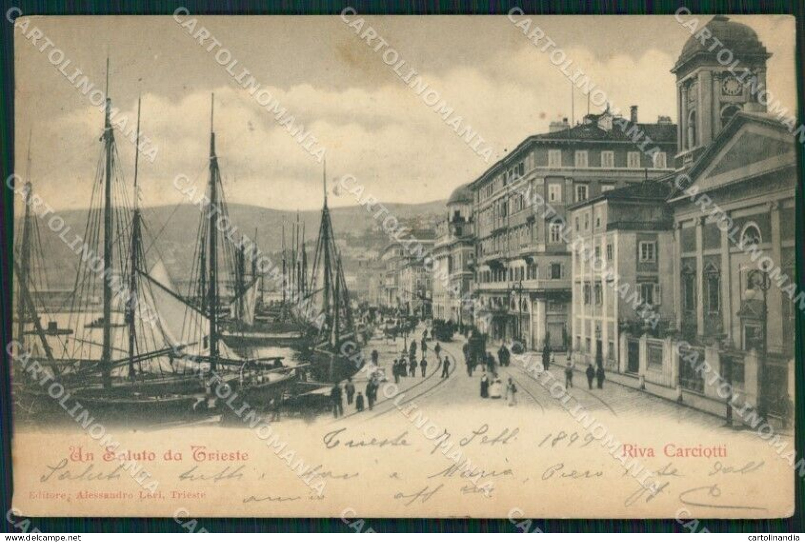 Trieste Città Riva Carciotti Barche Cartolina VK1636 - Trieste