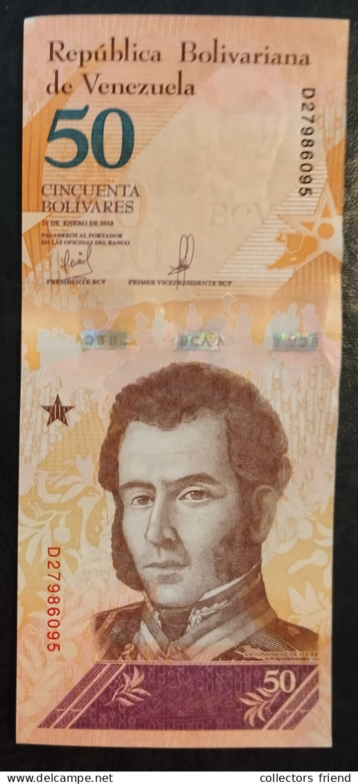 VENEZUELA 50 Bolívares 15-01-2018 P105 UNC - Venezuela