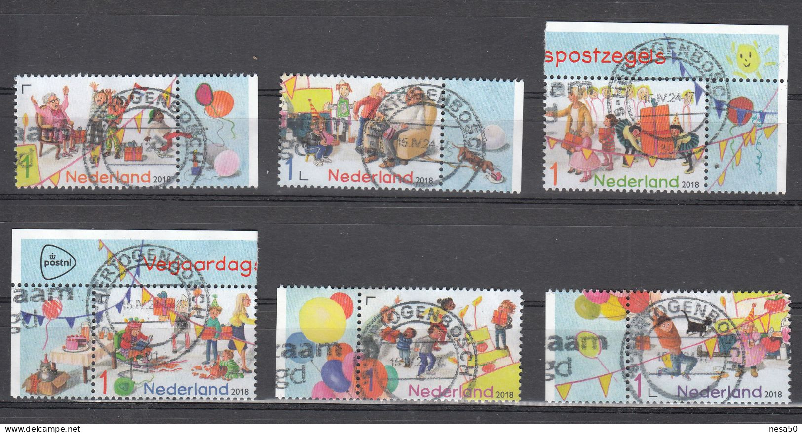 Nederland 2018 Nvph N 3614 - 3619 , Mi Nr 3682 - 3687, Verrasingszegels, Compleet - Oblitérés
