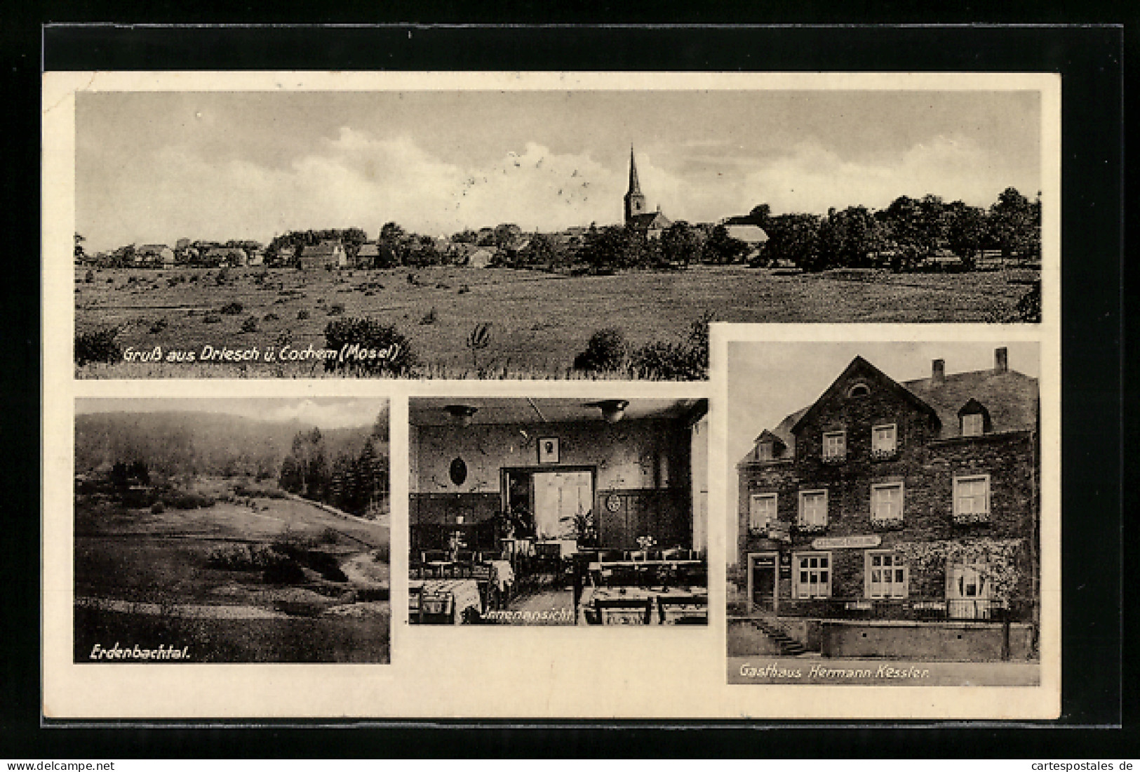 AK Driesch ü. Cochem /Mosel, Gasthaus Hermann Kessler, Innenansicht, Erdenbachtal  - Cochem