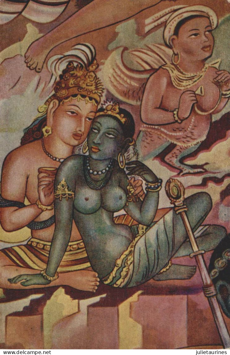 INDE ILLUSTRATION COUPLE AJANTA FRESCO CPSM BON ETAT - India