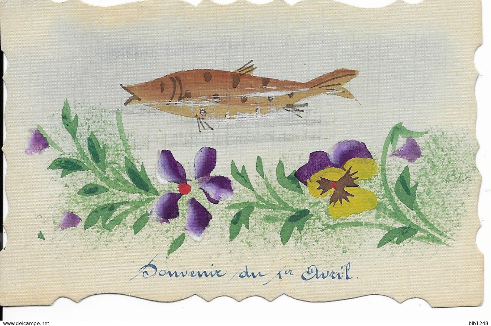 Fêtes - Voeux > 1er Avril - Poisson D'avril Souvenir Carte Relief - 1er Avril - Poisson D'avril