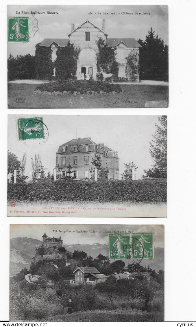 LOT DE 6 CPA - THEME CHATEAU - Castelli