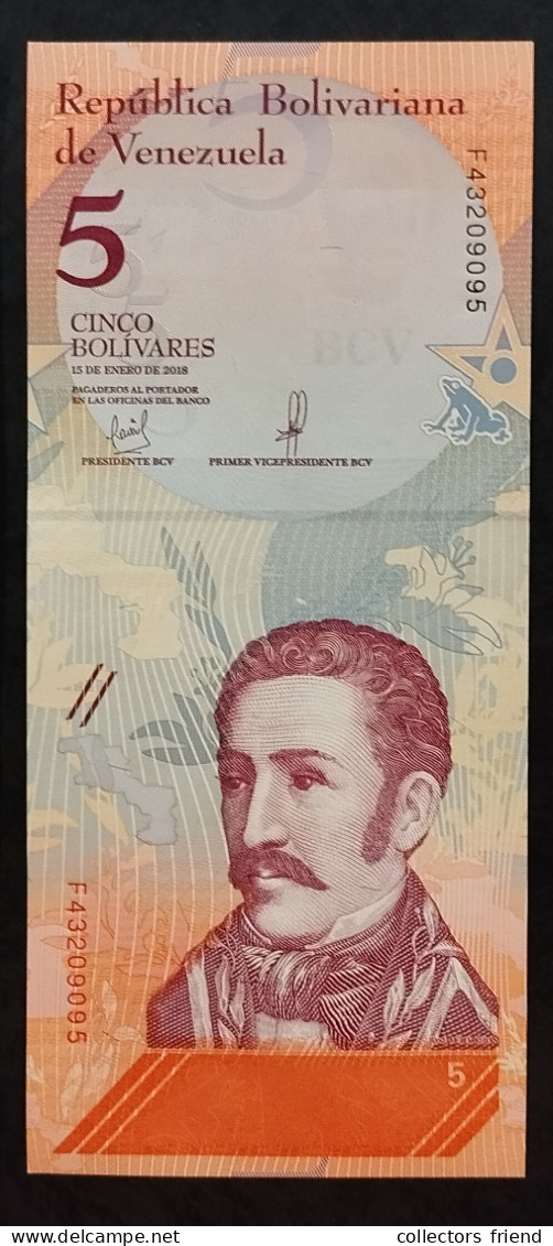 VENEZUELA 5 Bolívares Year 2018 P102 UNC - Venezuela