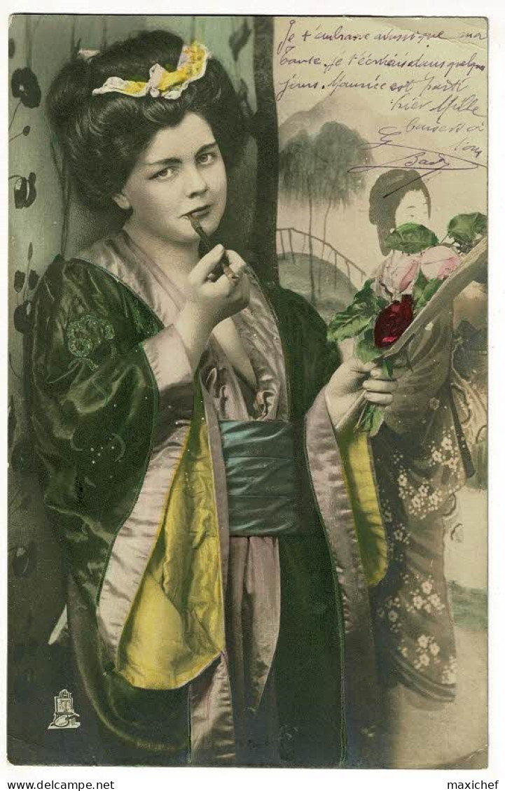 Carte Illutrée Raphael Tuck - Belle Femme Chinoise Fumant La Pipe - Circulé 1903 - Tuck, Raphael