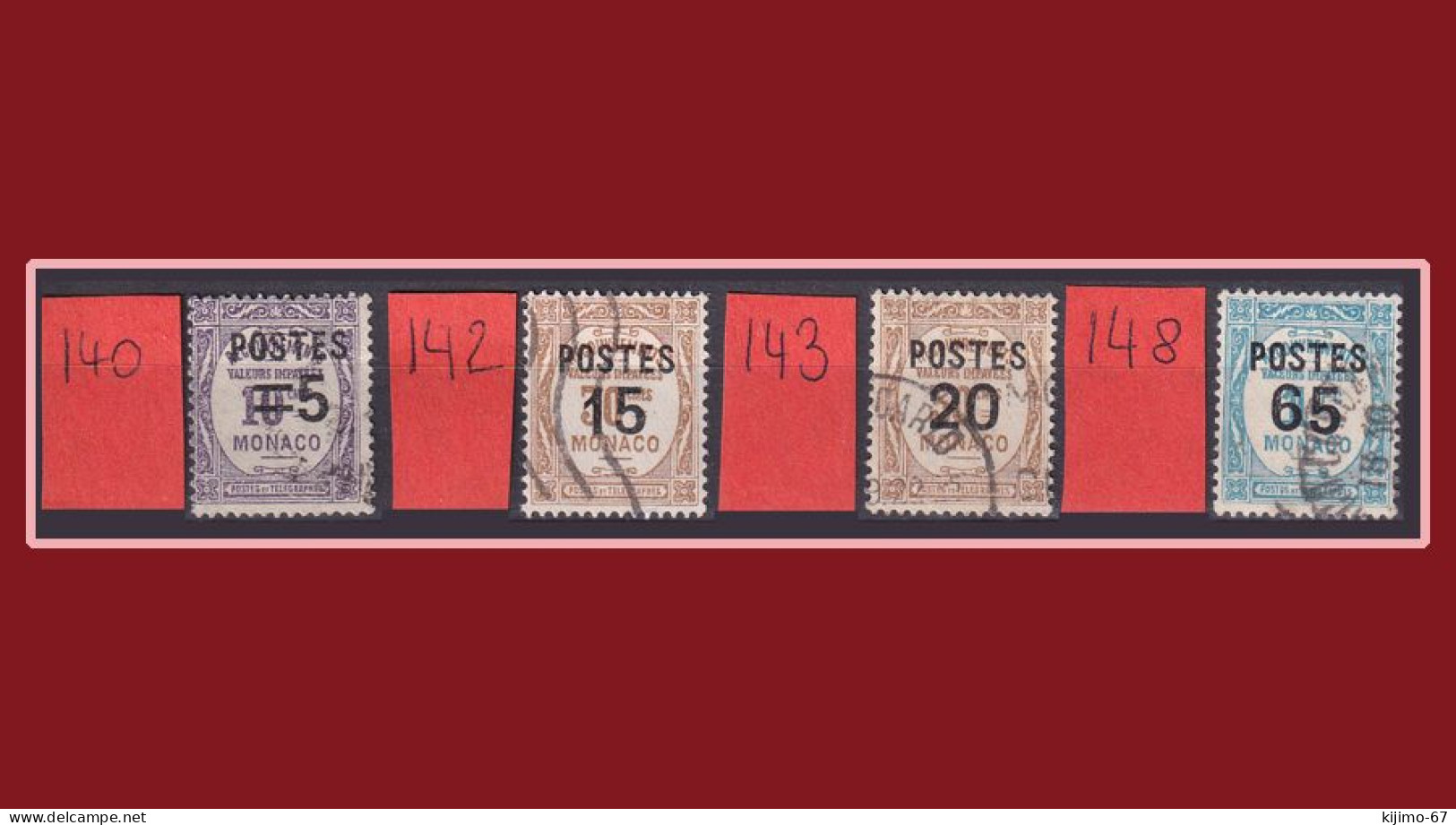MONACO Lot 4 Timbres Taxe - Lots & Kiloware (mixtures) - Max. 999 Stamps