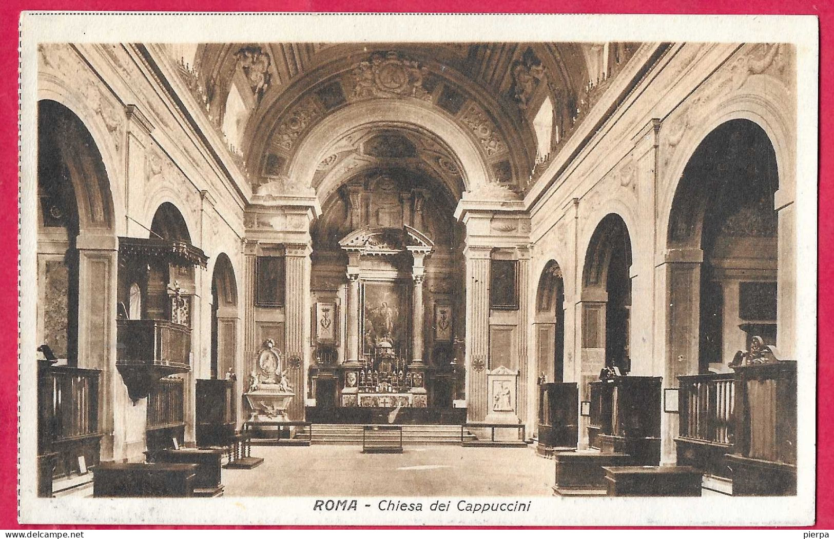 ROMA - CHIESA DEI CAPPUCCINI - INTERNO - FORMATO PICCOLO - EDIZIONE ORIGINALE ANNI 30 - NUOVA - Eglises