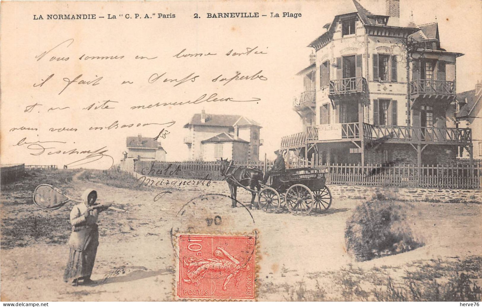 BARNEVILLE - La Plage - 1904 - Attelage - Barneville