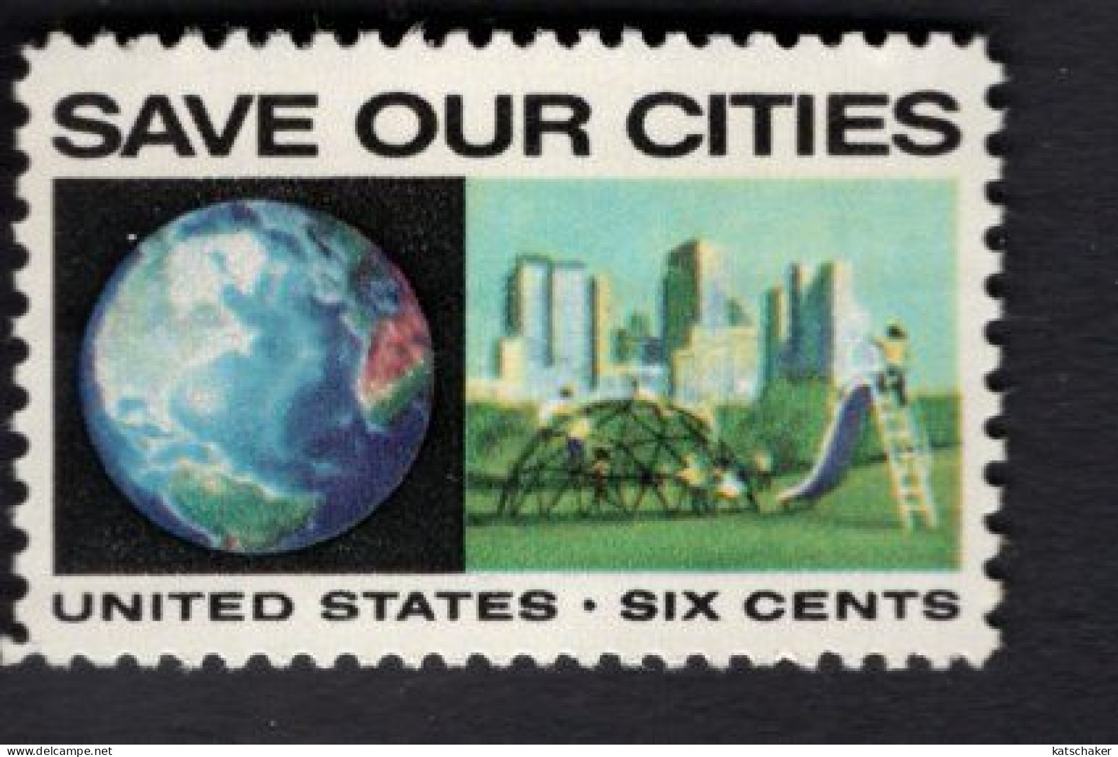 203635026 1970 SCOTT 1411 (XX) POSTFRIS MINT NEVER HINGED  - ANTI POLLUTION ISSUE SAVE OUR CITIES - GLOBE AND CITY - Unused Stamps