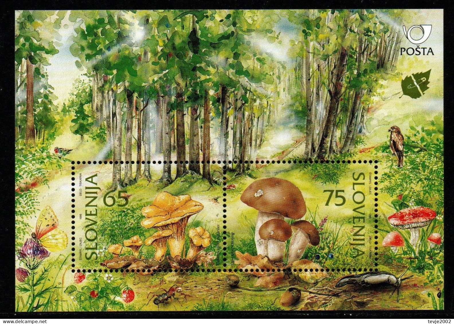 Slowenien Slovenia 1996 - Mi.Nr. Block 3 - Postfrisch MNH - Pilze Mushrooms - Hongos