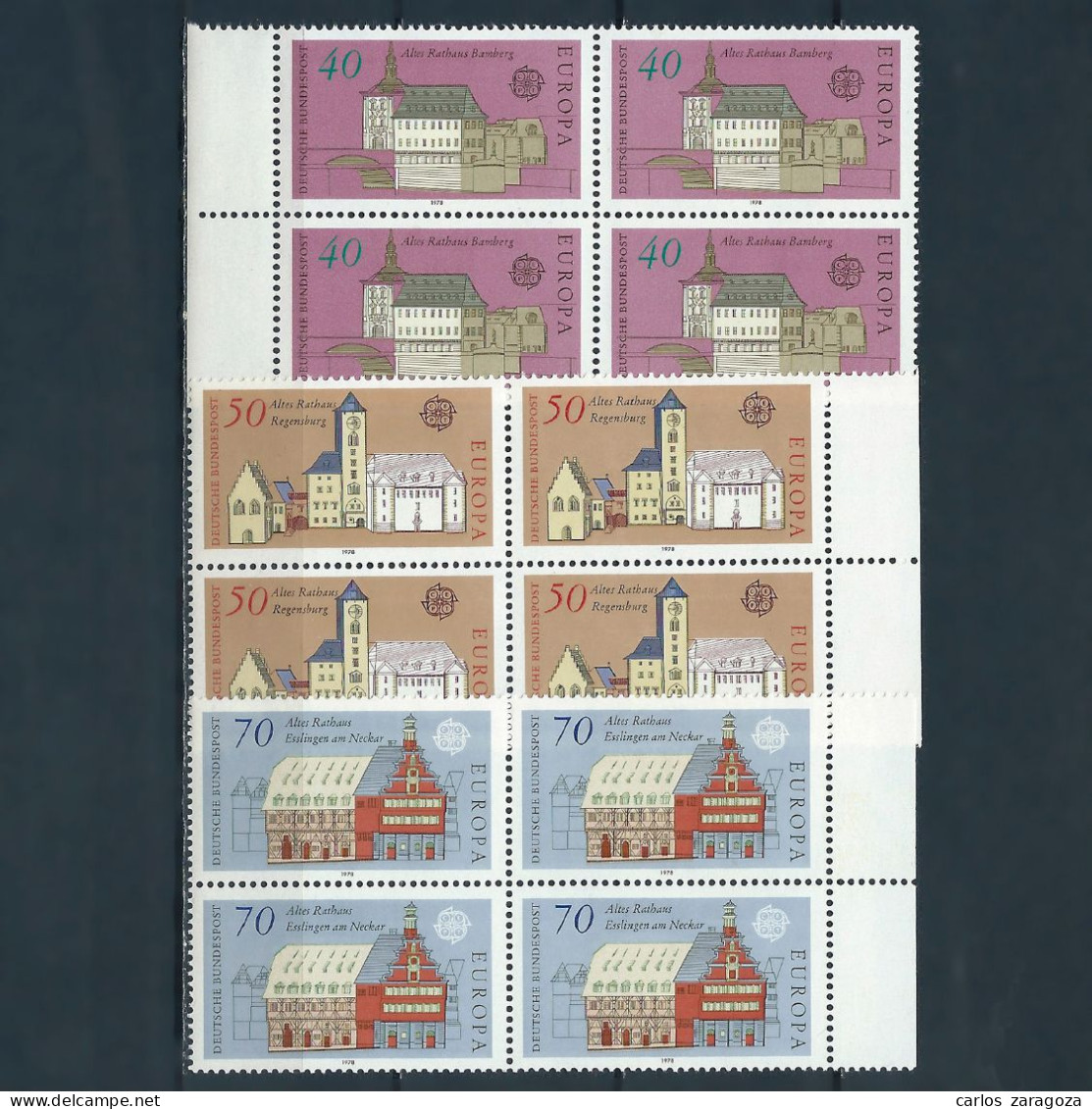 ALEMANIA 1978. Serie EUROPA CEPT. Mi 969/71, YT 816/818, SG 1860/62, Sc 1270/72. GERMANY Blocks MNH Stamps - Neufs