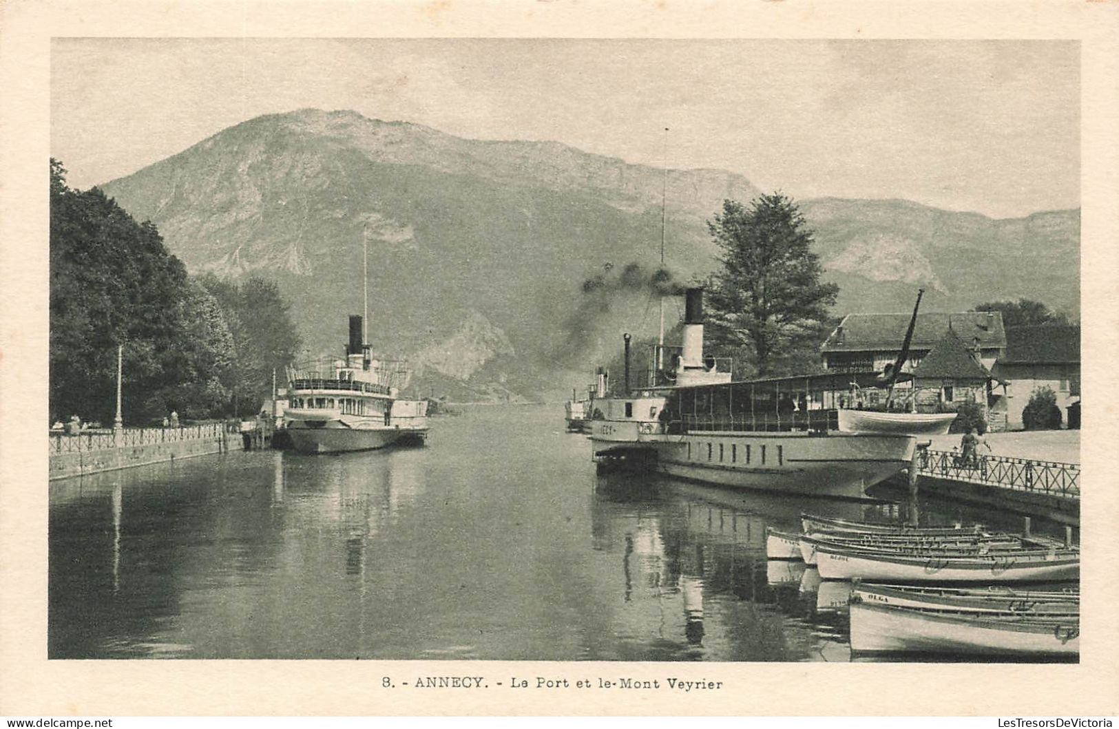 FRANCE - Annecy - Vue Sur Le Port Et Le Mont Veyrier - Bateaux - La Mer - Vue Générale - Carte Postale Ancienne - Annecy