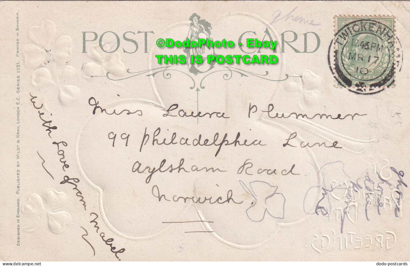 R424198 St. Patrick Day Greetings. At Cappaquin Co. Waterford. Wildt And Kray. S - Monde