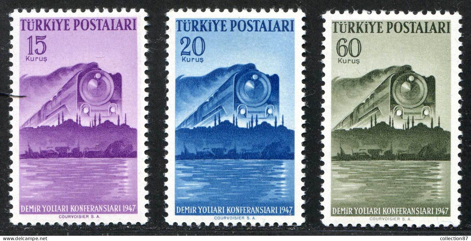 REF 091 > TURQUIE < Yv N° 1057 à 1059 * * < Neuf Luxe Dos Visible MNH * *  - Turkey > Train Railway Chemin De Fer - Ongebruikt