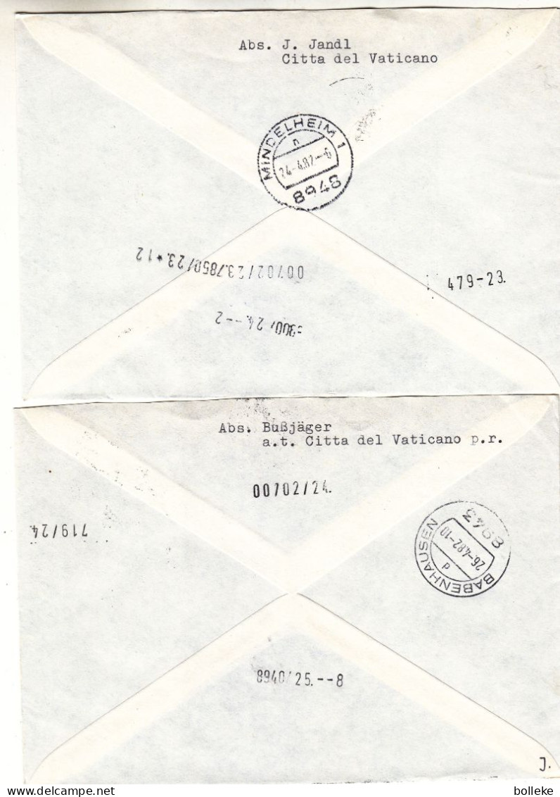 Vatican - 3 Lettres Exprès De 1982 - Oblit Poste Vaticane - Exp Vers Kirchheim - Cachet De Mindelheim - - Briefe U. Dokumente