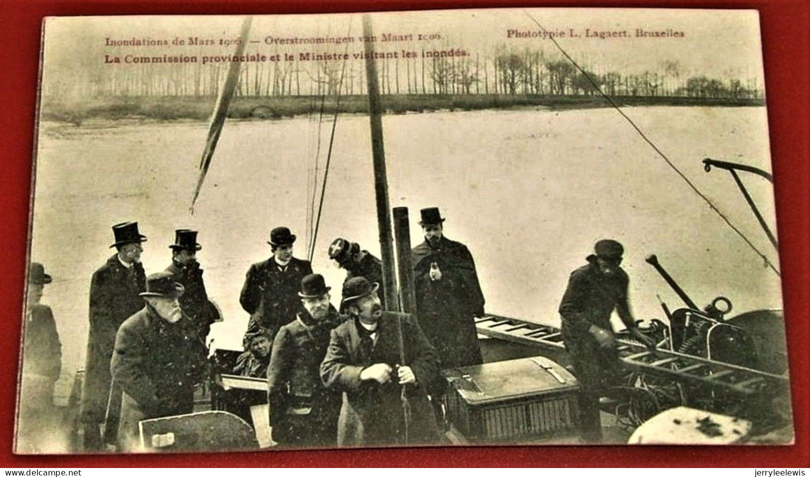 MOERZEKE -  HAMME  -  Overstroomingen Van Maart 1906 - La Commission Provinciale Et Le Ministre Visitant Les Inondés - Hamme