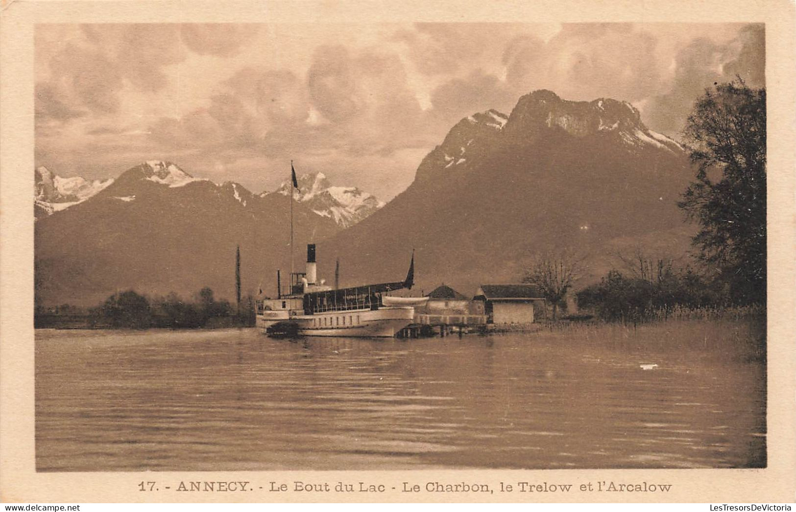 FRANCE - Annecy - Le Bout Du Lac - Le Charbon - Le Trelow Et L'Arcalow - Bateau - Vue Générale - Carte Postale Ancienne - Annecy