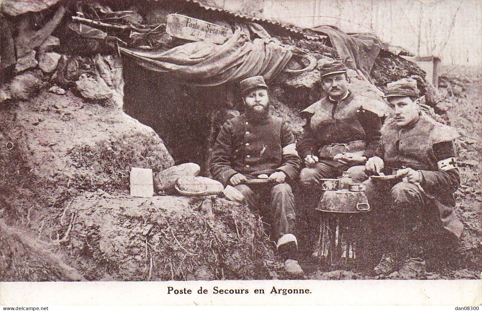 RARE  55 POSTE DE SECOURS EN ARGONNE - Weltkrieg 1914-18