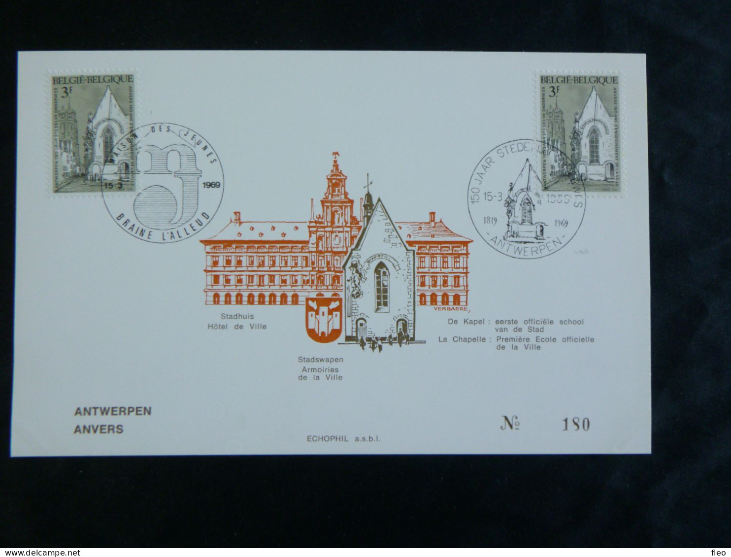 1969 1487 FDC ECHOPHIL FIRST DAY CARD: " Enseignement De La Ville D'anvers/Stedelijk Onderwijs Antwerpen " - 1961-1970