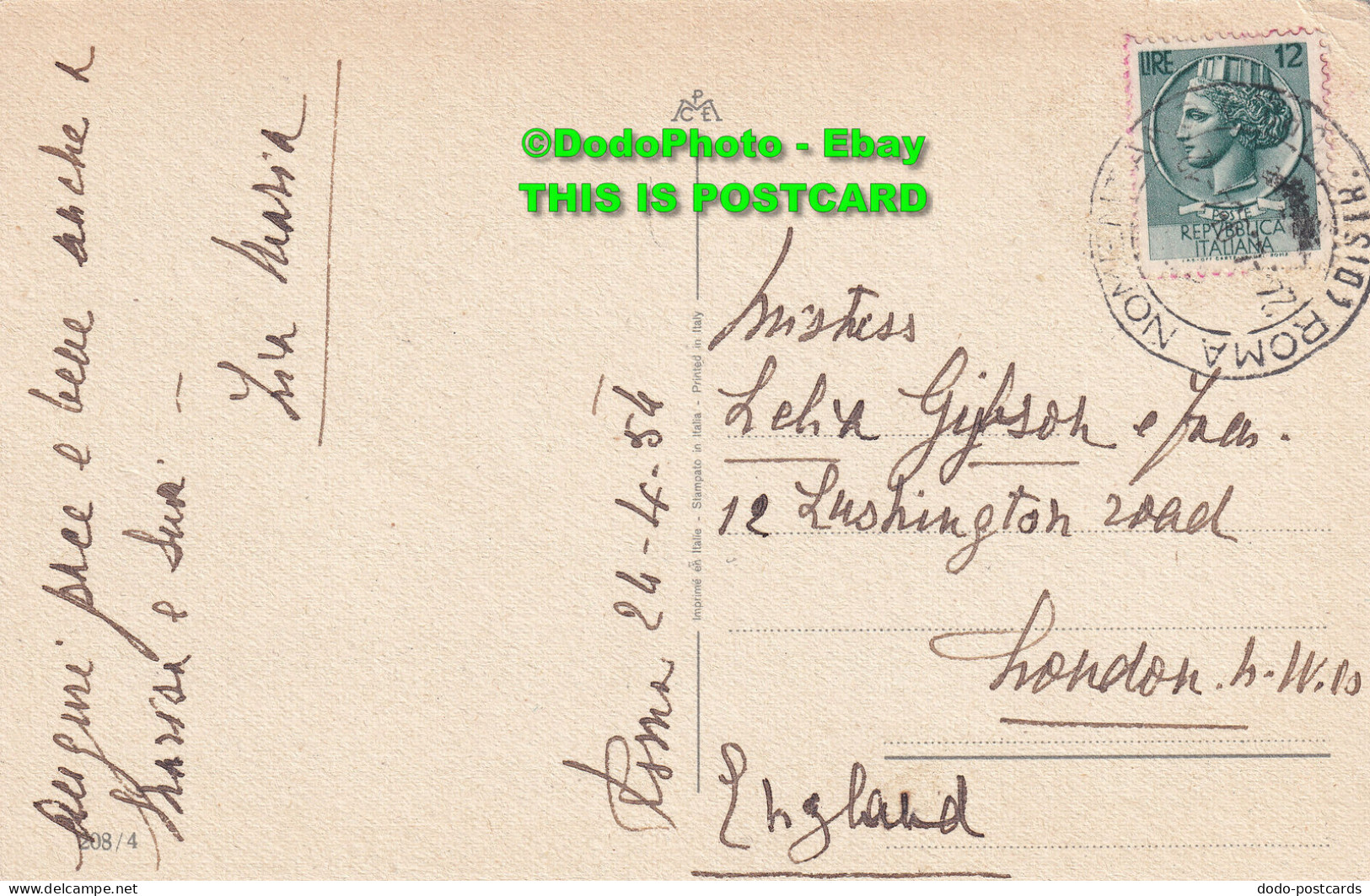 R424222 Buona Pasqua. Postcard. 1954 - Welt
