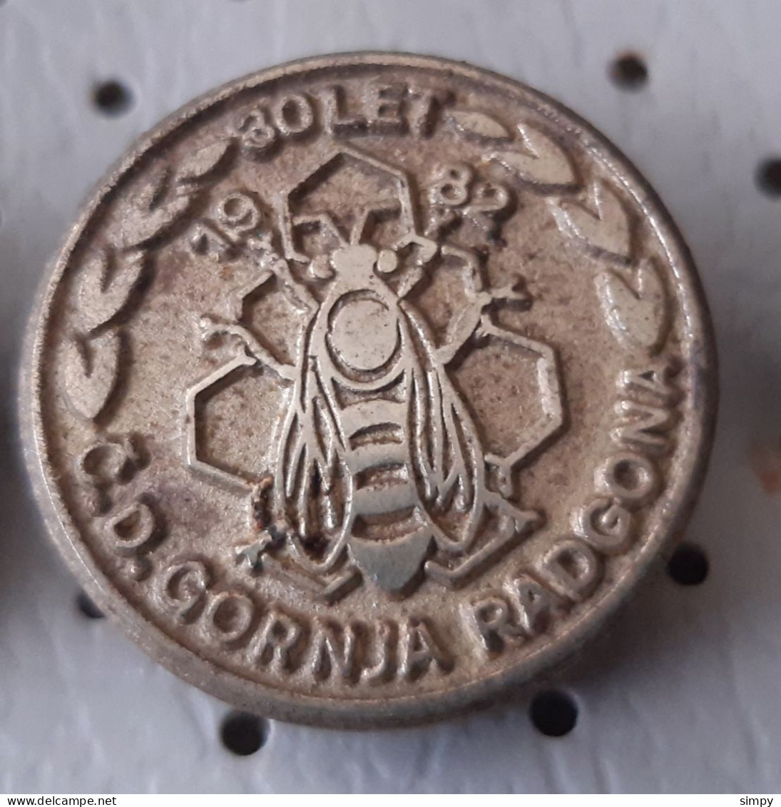 Beekeeping Society CD Gornja Radgona 1982  30 Years Honey  Bee Bees Slovenia  Pin Badge - Animali