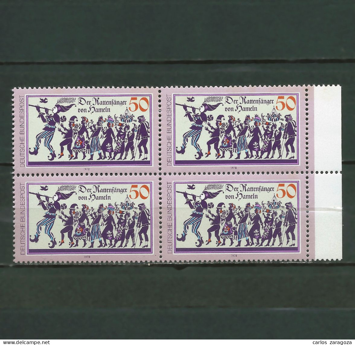 ALEMANIA 1978—Flautista De Hamelin—Mi 972, YT 819, SG 1863, Sc 1273. GERMANY Rattenfänger Von Hameln. Block MNH Stamps - Unused Stamps