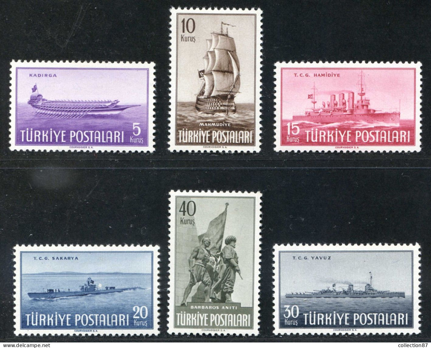 REF 091 > TURQUIE < Yv N° 1087 à 1092 * * < Neuf Luxe Dos Visible MNH * *  Cote 12 € - Turkey > Marine Navire Bateaux - Ongebruikt