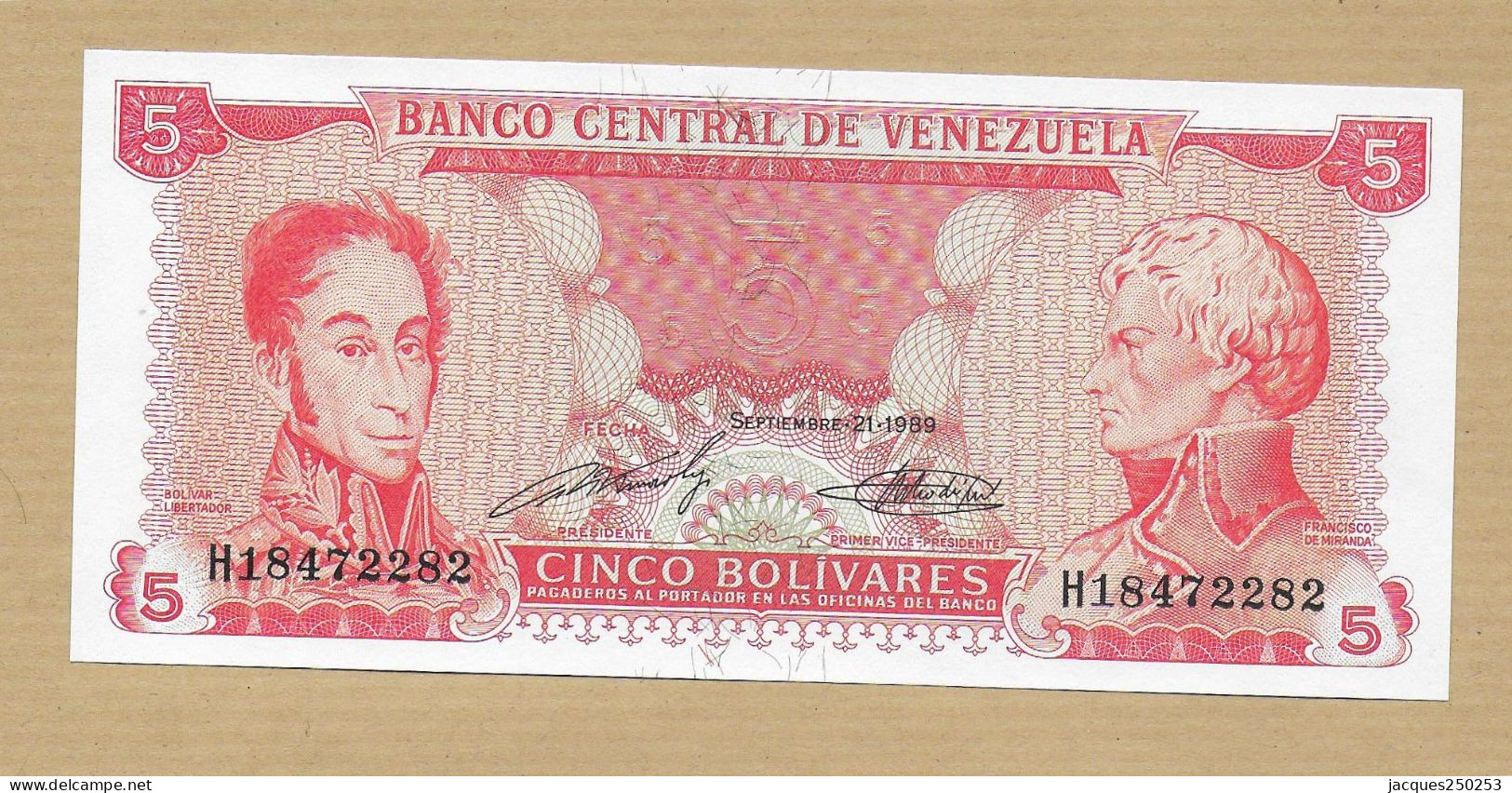 5 BOLIVARES 21-09-1989 ET 100 BOLIVARES 8-12-1992 NEUF - Venezuela