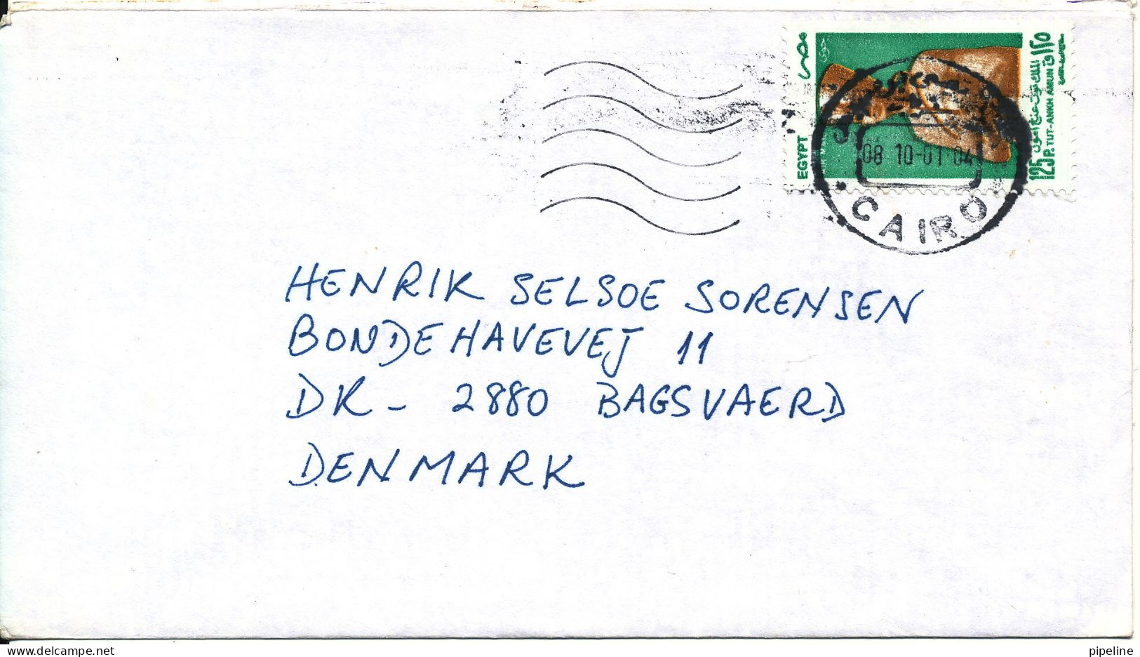 Egypt Cover Sent To Denmark 8-10-2001 Single Franked - Brieven En Documenten