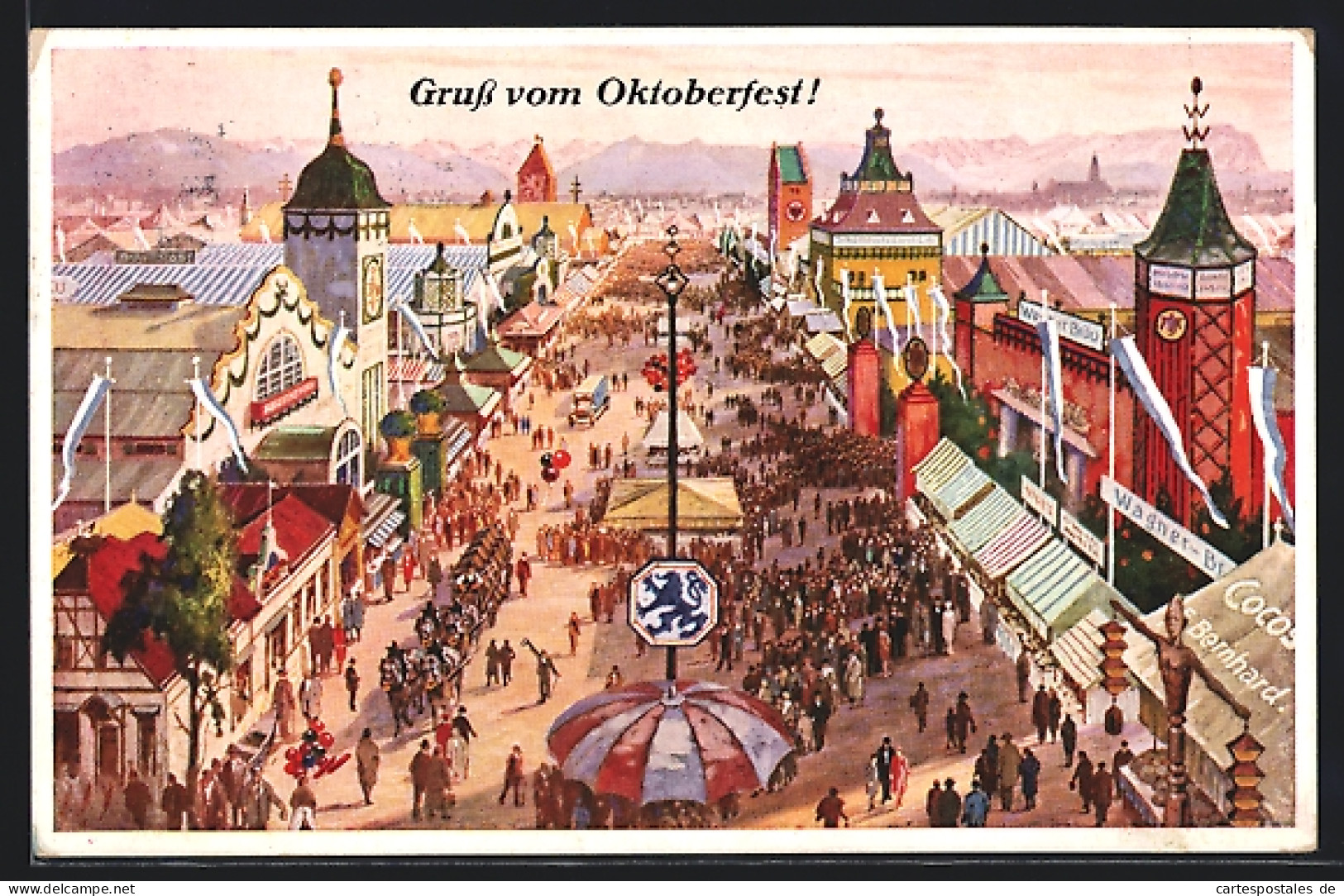 Künstler-AK München, Oktoberfest, Hauptstrasse Auf Dem Festplatz  - Otros & Sin Clasificación