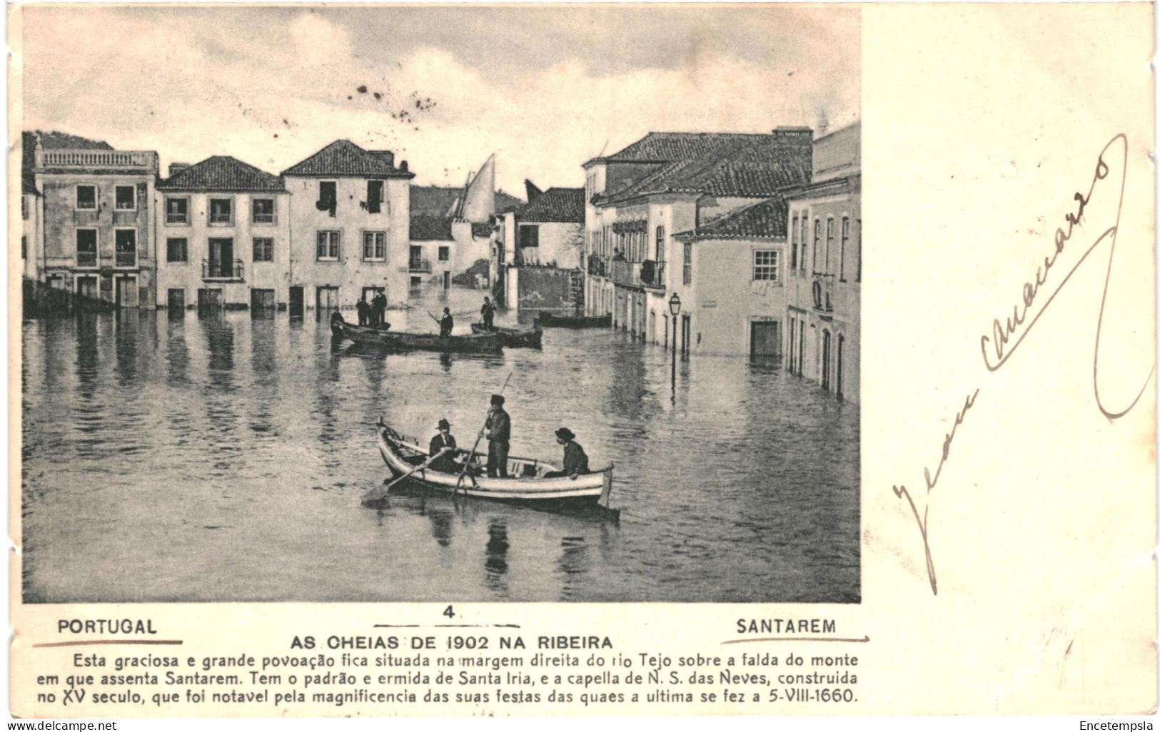 CPA Carte Postale  Portugal Santarem As Cheias De 1902 Na Ribeira  1903 VM79818ok - Santarem