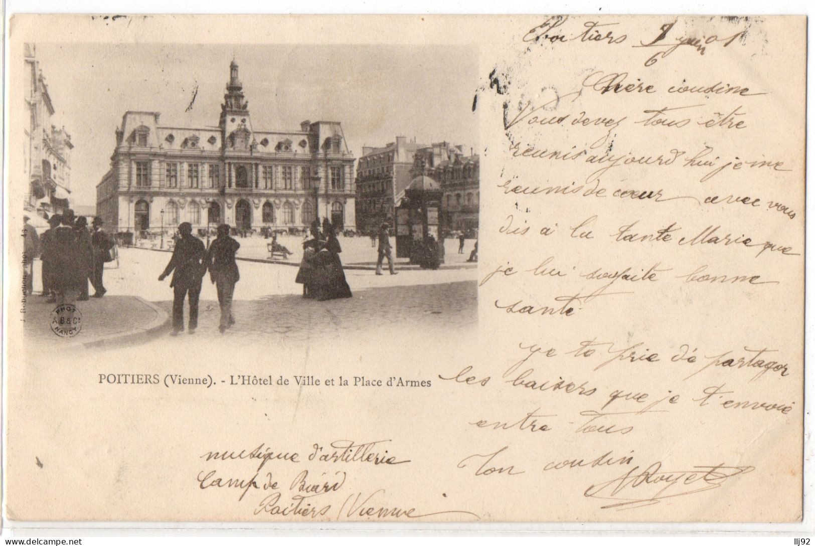 CPA 86 - POITIERS (Vienne) - L'Hôtel De Ville Et La Place D'Armes - Dos Non Divisé - Poitiers