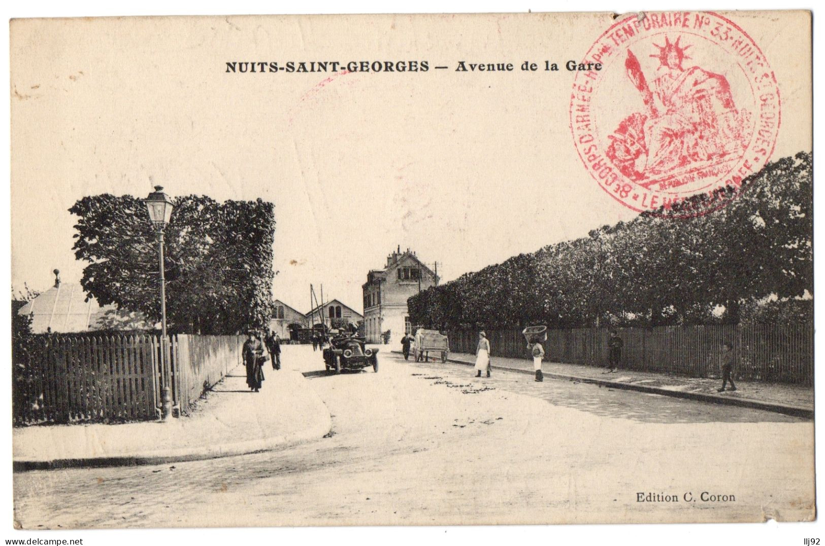 CPA 21 - NUITS SAINT GEORGES (Côte D'Or) - Avenue De La Gare (petite Animation, Automobile, Attelage) - Nuits Saint Georges