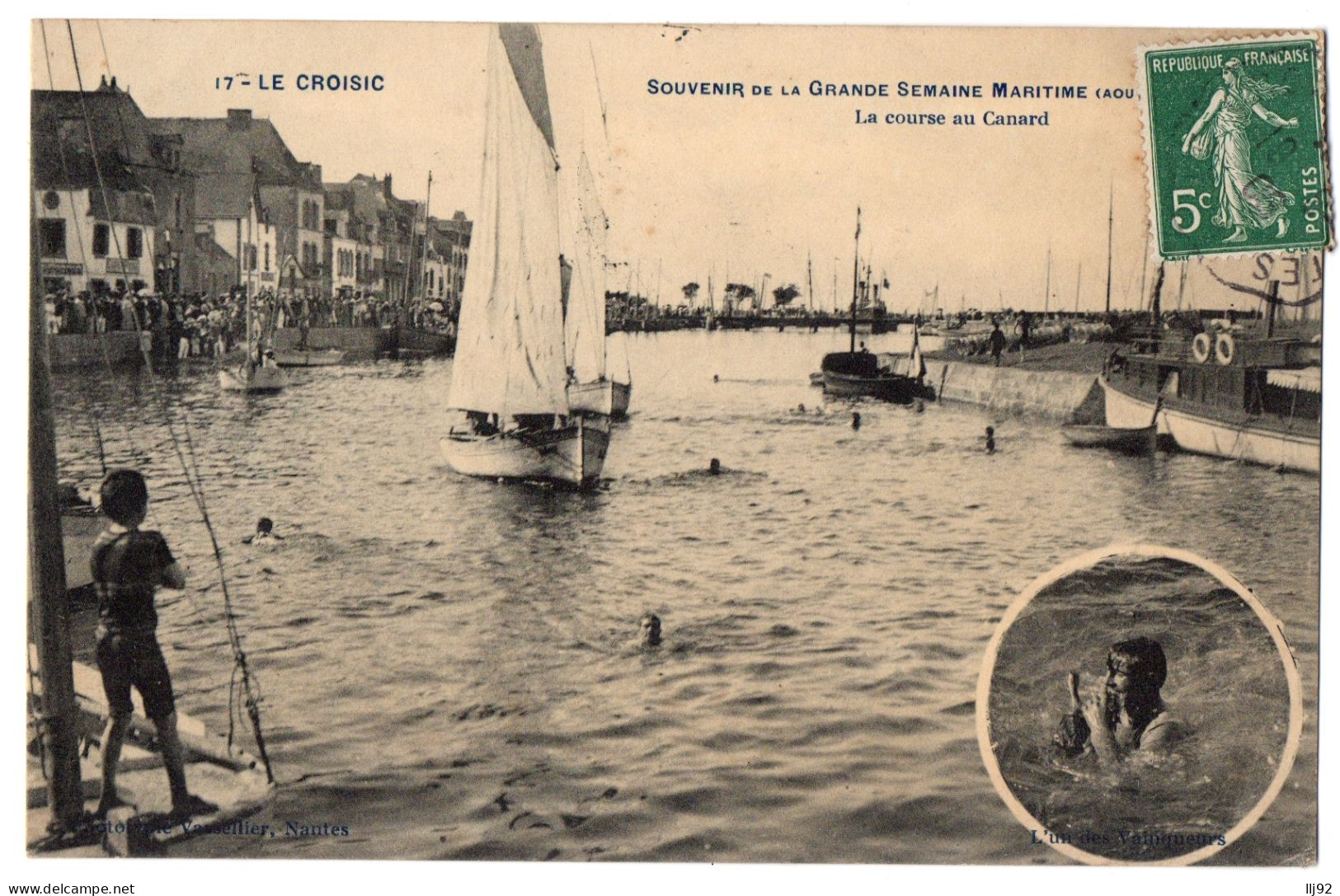 CPA 44 - LE CROISIC (Loire Atlantique) - 17. La Course Au Canard - Souvenir De La Grande Semaine Maritime (animée) - Le Croisic