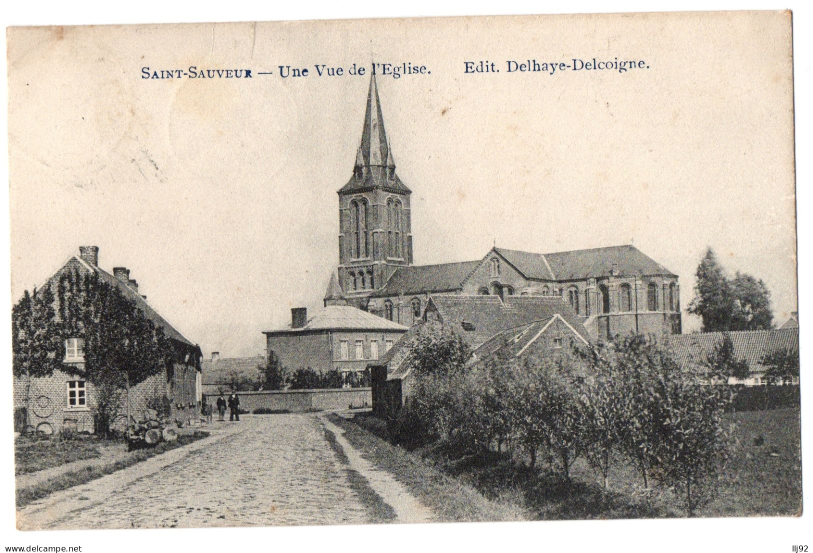 CPA Belgique - SAINT SAUVEUR - Une Vue De L'Eglise - Peu Courante - Frasnes-lez-Anvaing