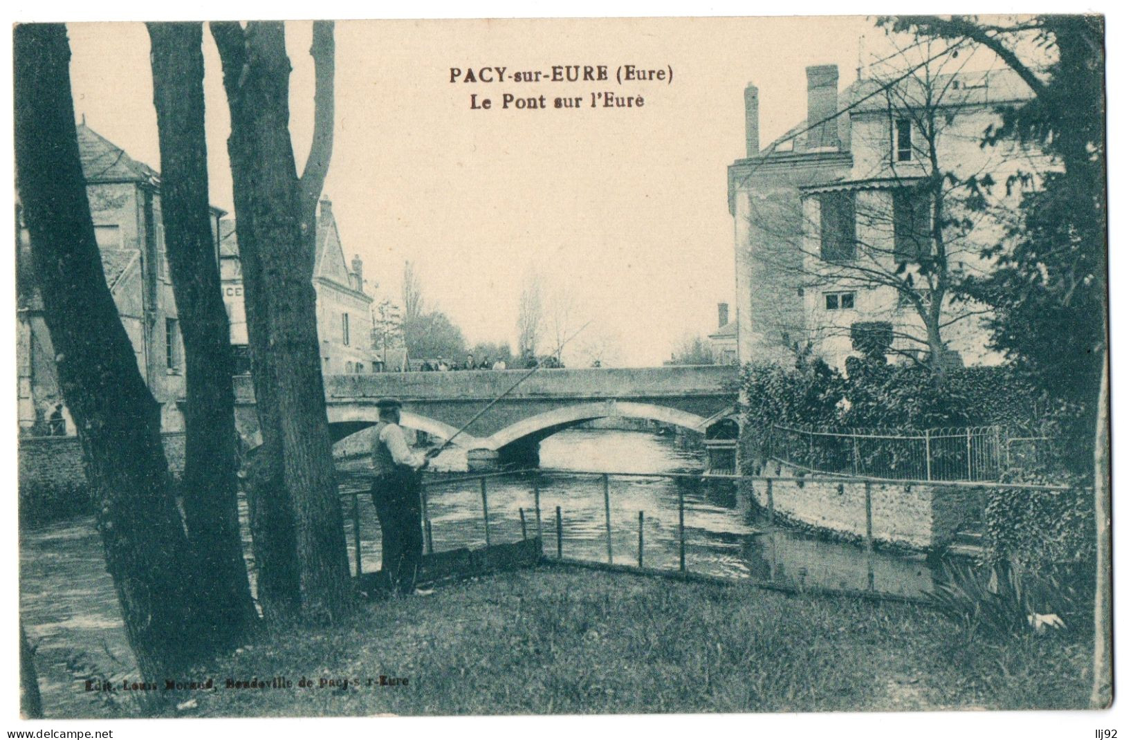 CPA 27 - PACY SUR EURE (Eure) -  Le Pont Sur L'Eure (petite Animation) - Pacy-sur-Eure