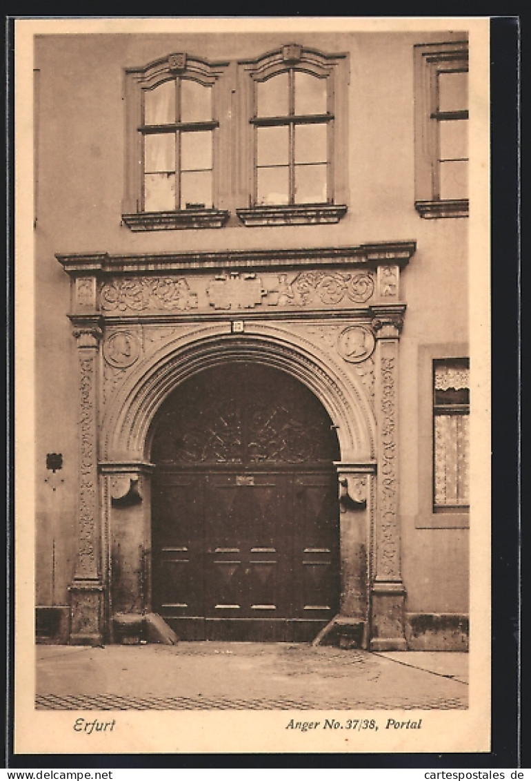 AK Erfurt, Portal Des Hauses Anger No. 37 /38  - Erfurt