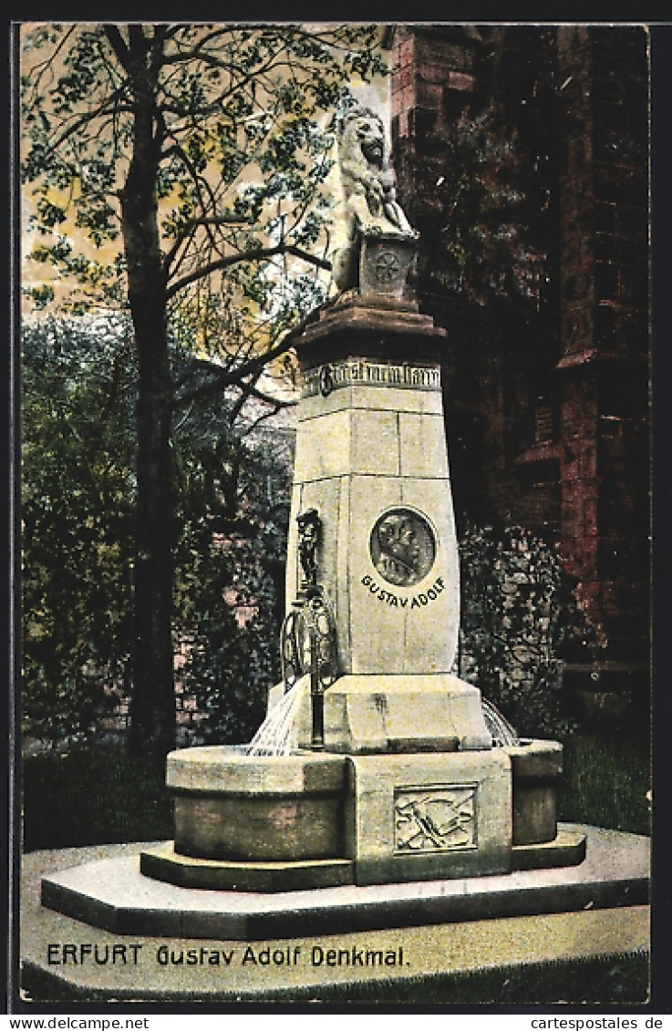 AK Erfurt, Gustav Adolf Denkmal  - Erfurt