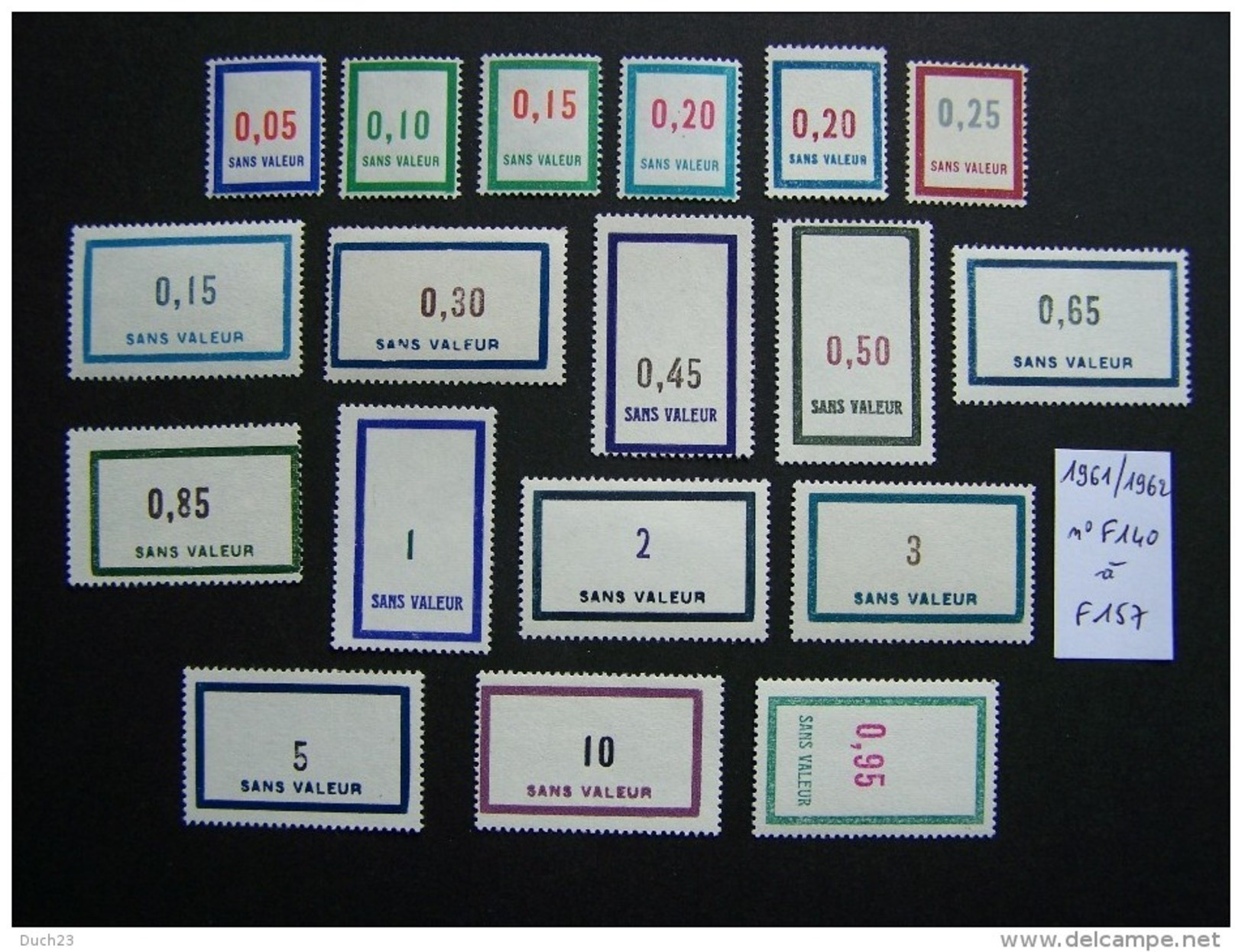 FICTIFS NEUF ** N°F140 à F157 SANS CHARNIERE (FICTIF F 140 à F 157) SERIE COMPLETE EMISSION DE 1961 Et 1962 - Phantomausgaben