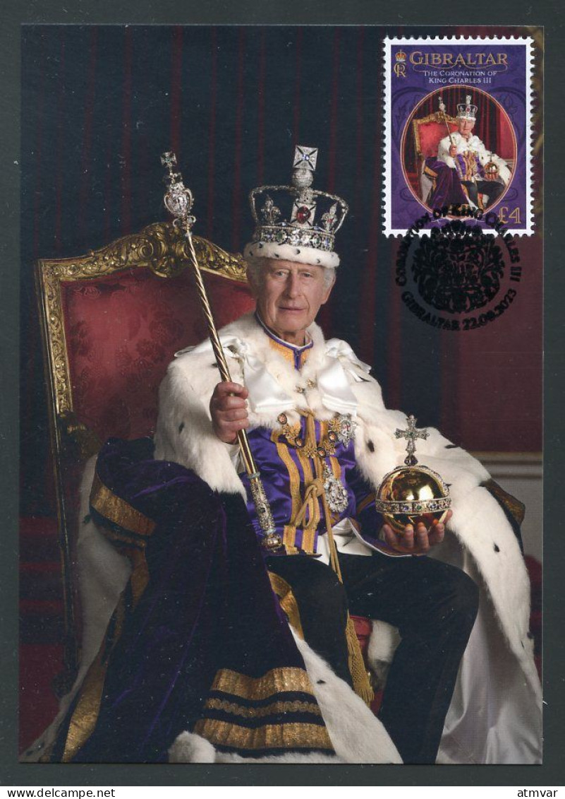 GIBRALTAR (2023) Carte Maximum Card - His Majesty King Charles III On The Occasion Of His Coronation Day, Roi, König - Gibraltar