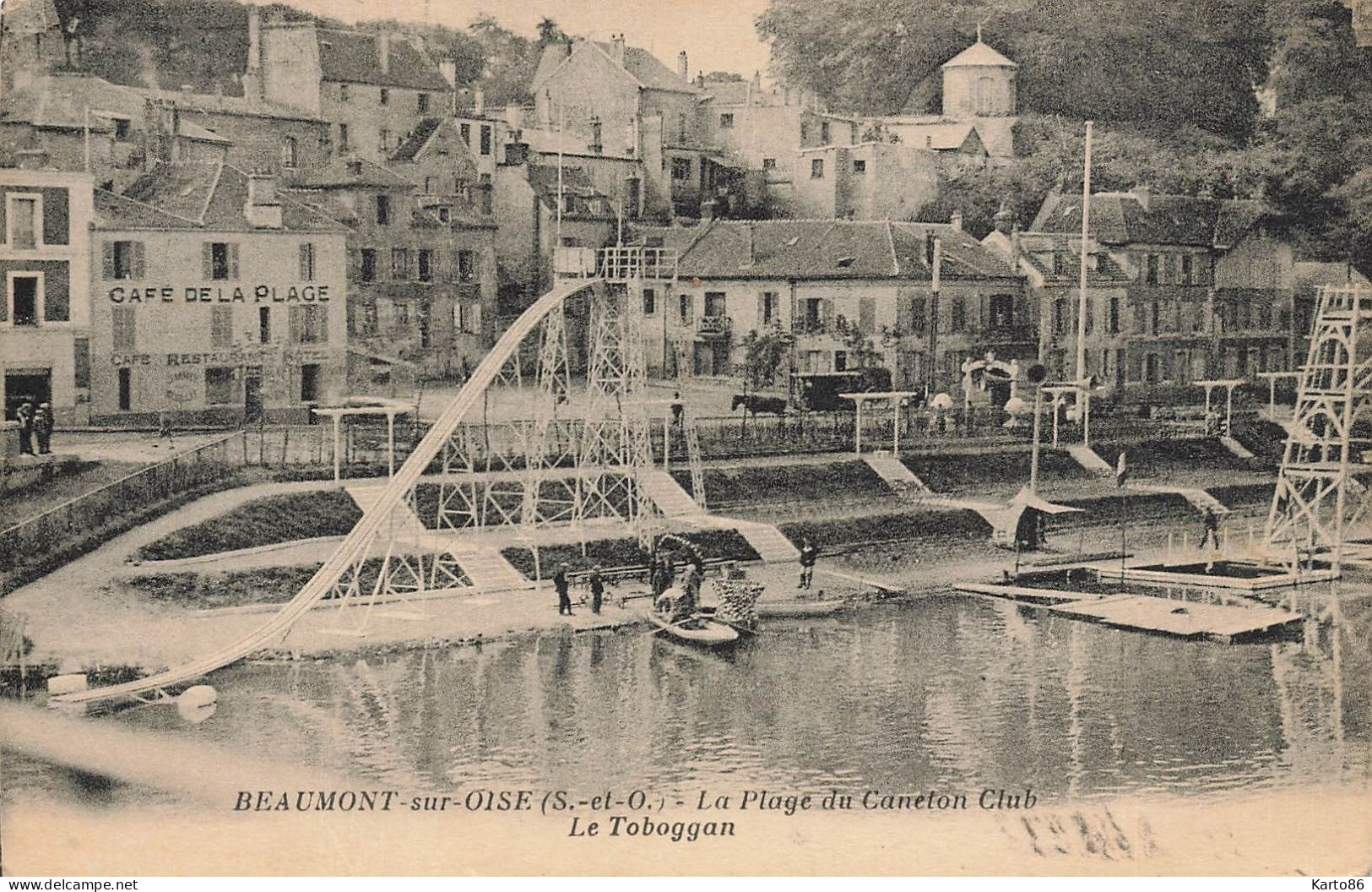 Beaumont Sur Oise * La Plage Du Caneton Club * Le Toboggan * Café De La Plage - Beaumont Sur Oise