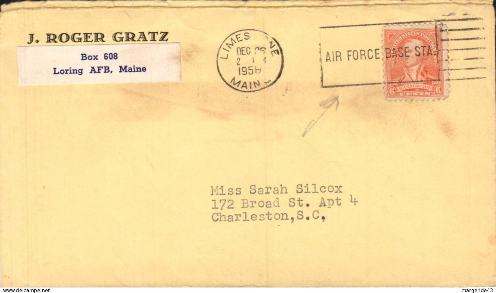 USA ETATS UNIS SEUL SUR LETTRE DE LIMES AIR FORCE BASE 1958 - Storia Postale