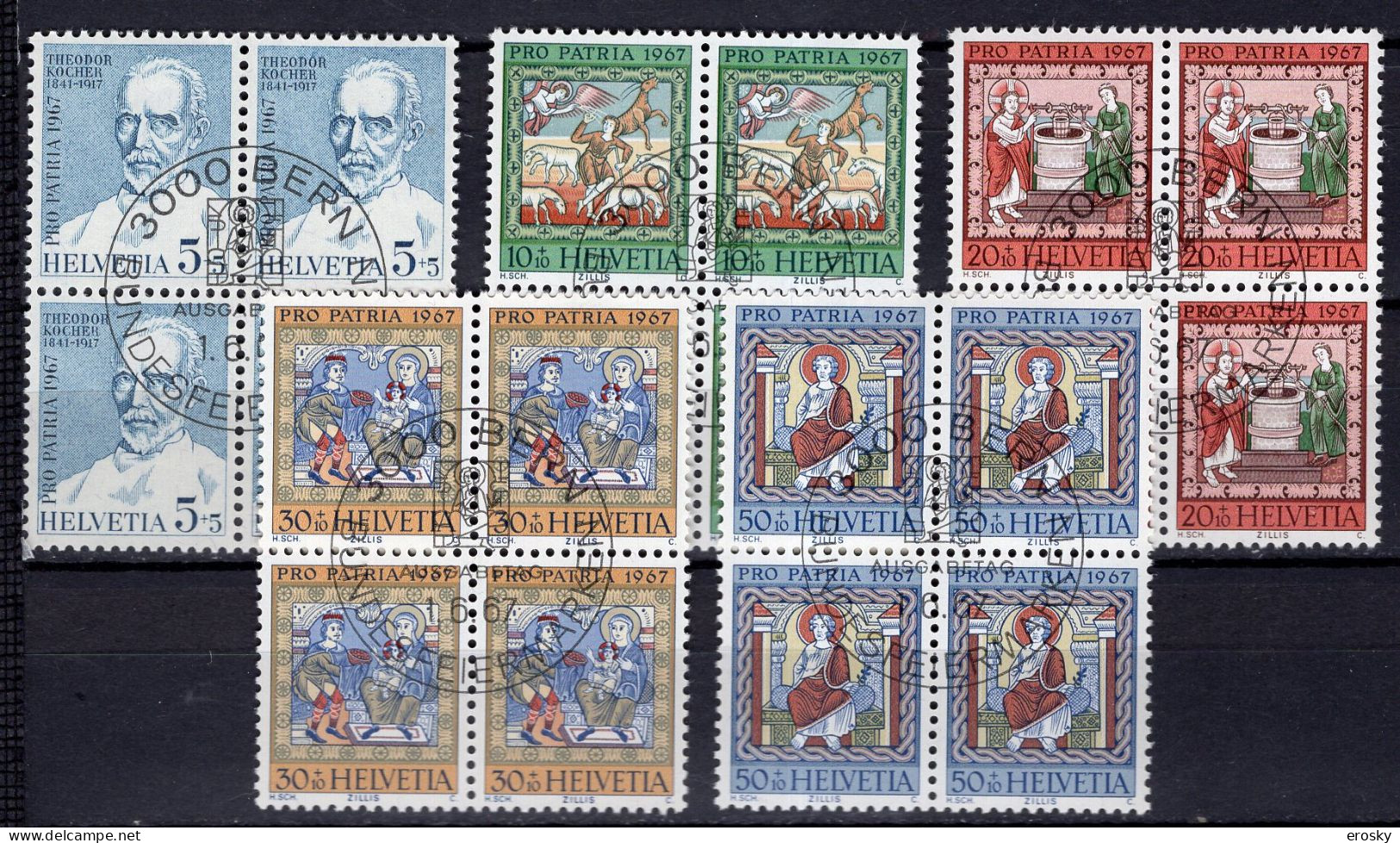 T3160 - SUISSE SWITZERLAND Yv N°786/90 Pro Patria Fete Nationale Bloc - Used Stamps