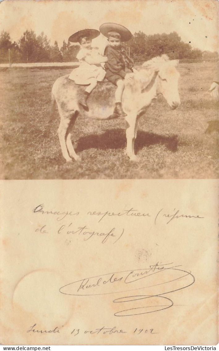 ENFANTS - Un Frère Et Une Sœur Sur Un Poulain - Carte Postale Ancienne - Abbildungen