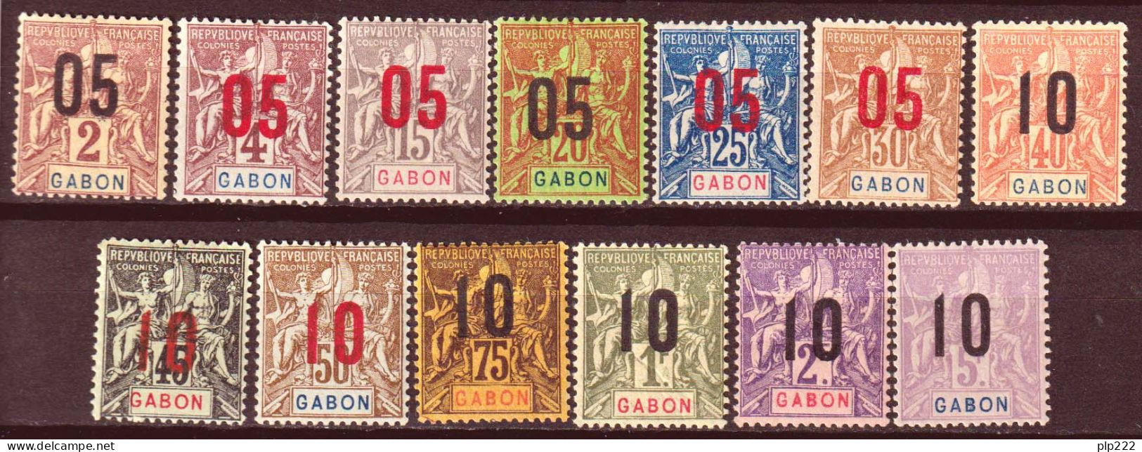 Gabon 1912 Y.T.66/78 */MH VF/F - Unused Stamps