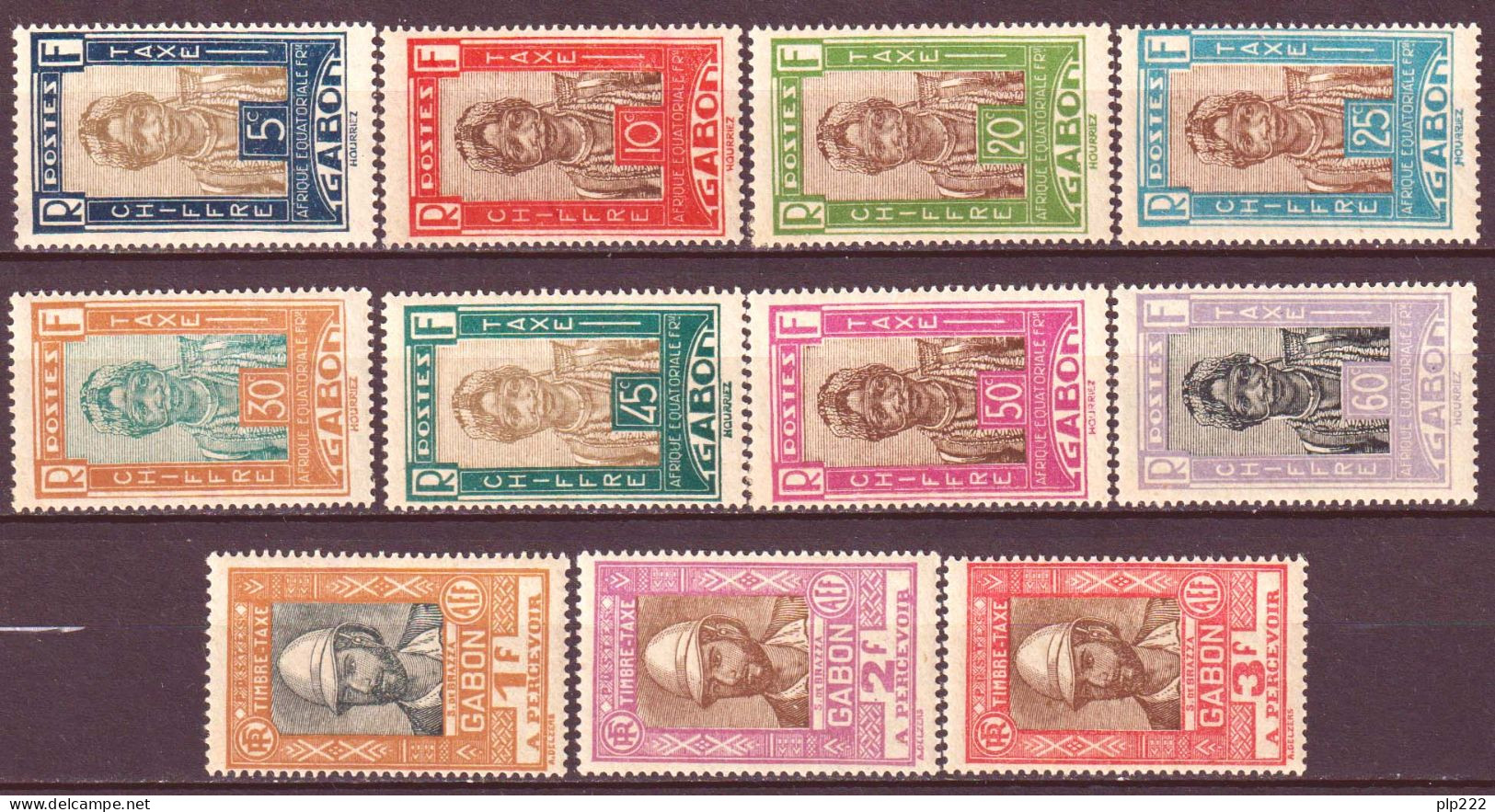 Gabon 1930 Segnatasse Y.T.12/22 */MH VF/F - Neufs