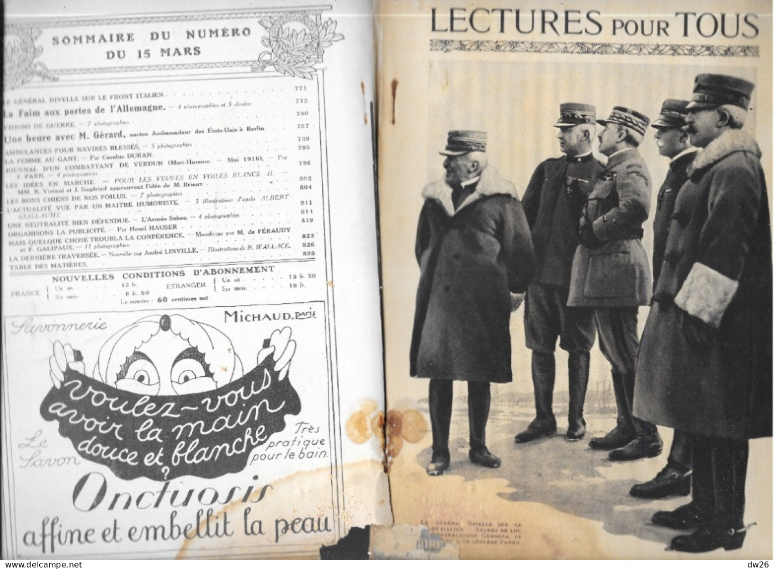 Revue Hachette Bimensuelle 1ère Guerre Mondiale - Lectures Pour Tous Du 15 Mars 1917 - La Faim Aux Portes De L'Allemagne - 1900 - 1949