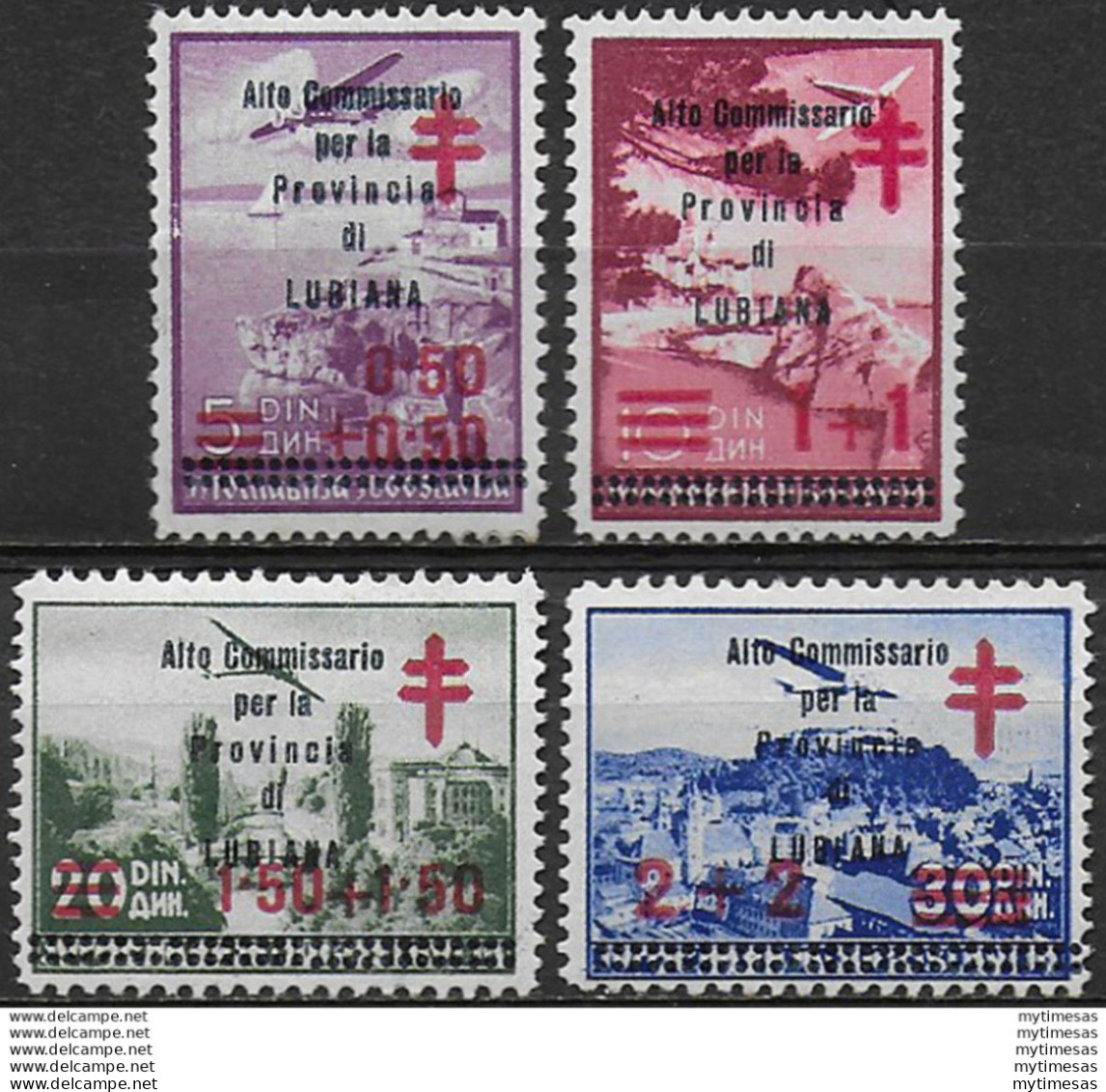 1941 Lubiana Alto Commissariato 4v. MNH Sass. N. 57/60 - Autres & Non Classés