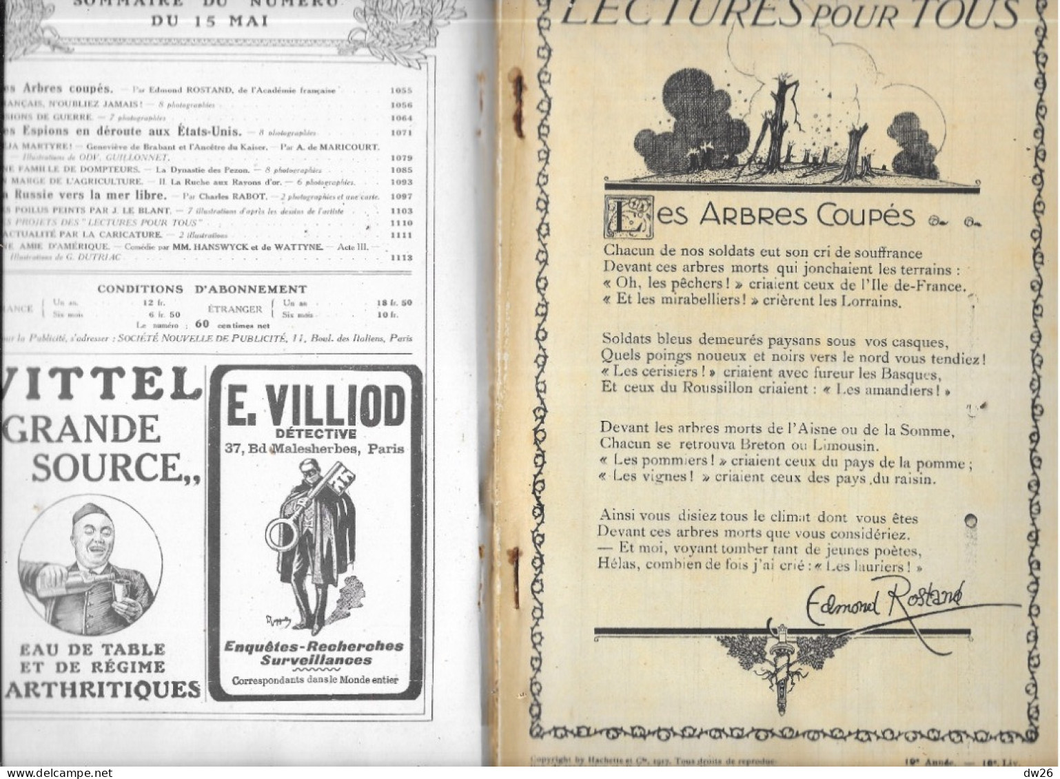 Revue Hachette Bimensuelle 1ère Guerre Mondiale - Lectures Pour Tous Du 15 Mai 1917 - Les Poilus Peints Par J. Le Blanc - 1900 - 1949