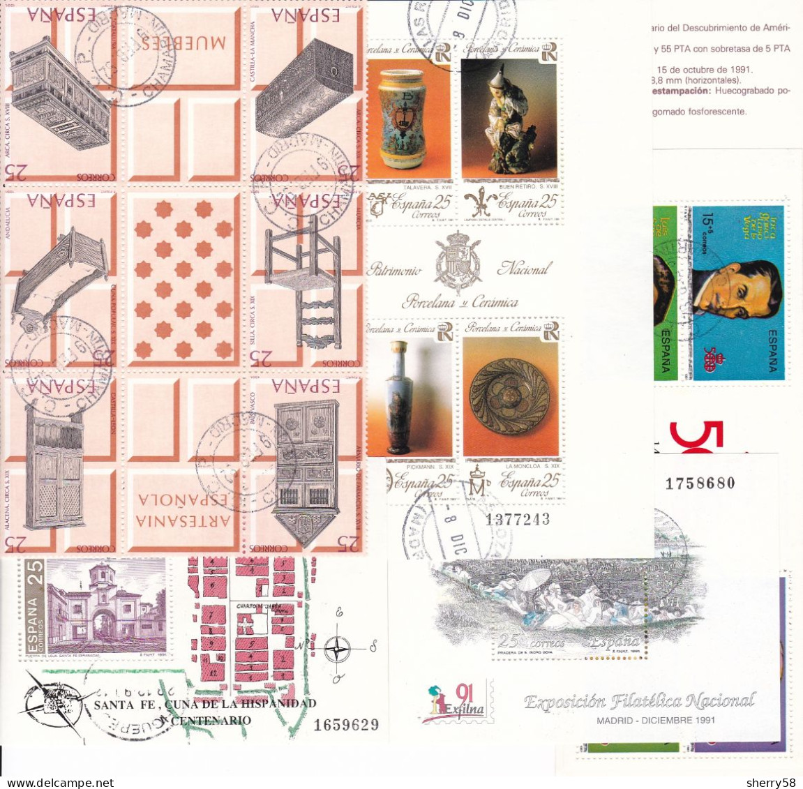 1991-AÑO COMPLETO-CON CARNET Y H.B. -VER FOTOS-USADO - Ganze Jahrgänge